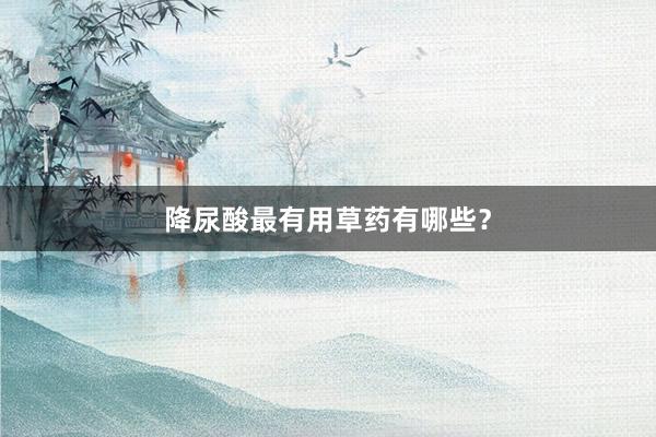 降尿酸最有用草药有哪些?